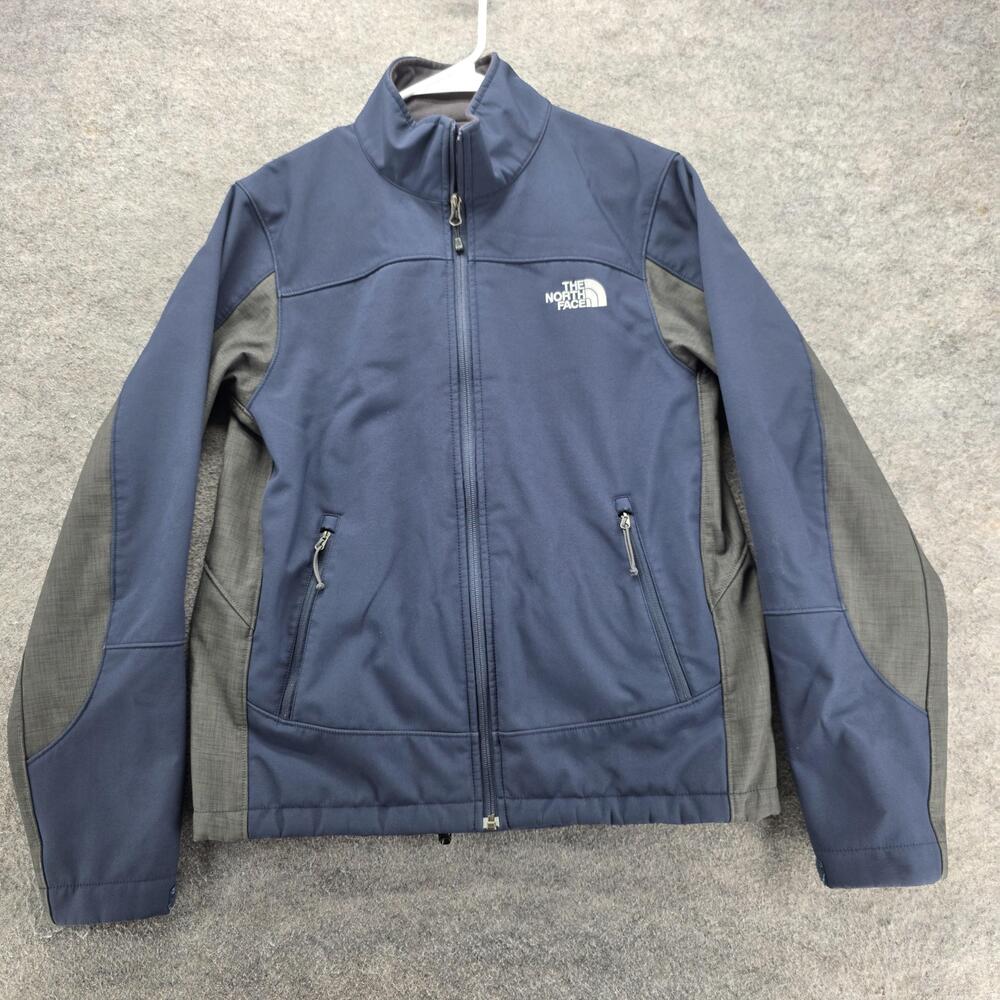 The North Face Jacket Mens S Blue Windbreaker Full Zip Lined Zipped Pockets Logo